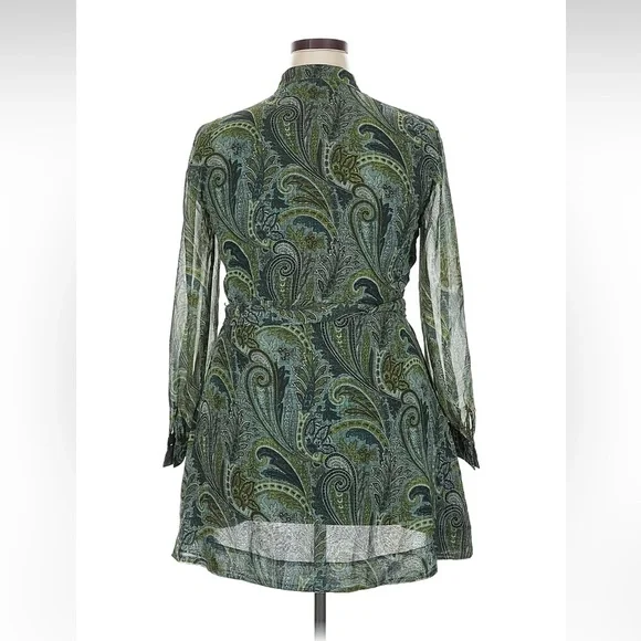 Elegant Green Paisley Dress - Picture 7 of 7
